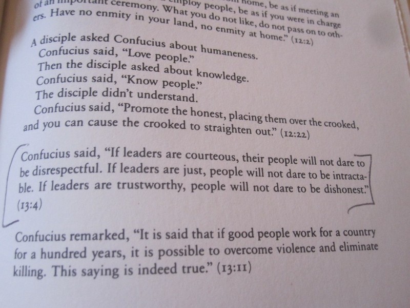 “If leaders are just, people will not dare to be intractable.”