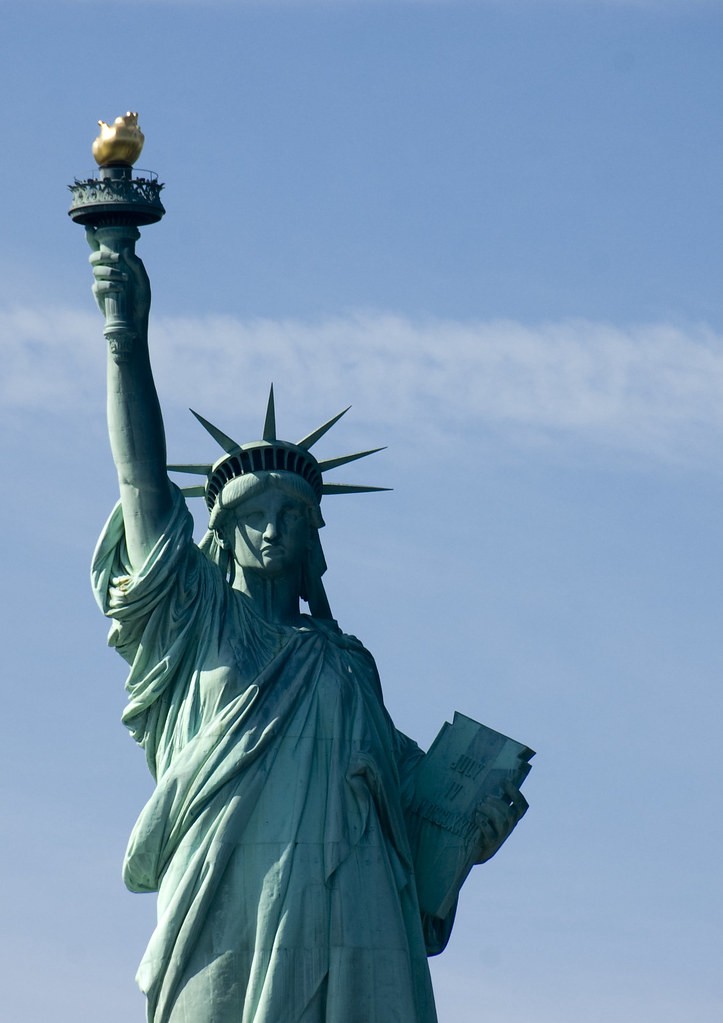 Statue of Liberty against blue sky